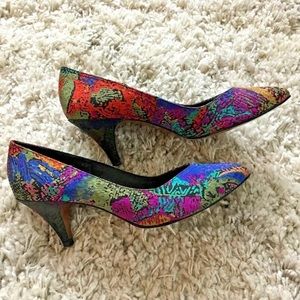 Life Stride 80s 90s hip printed pumps heels 7.5